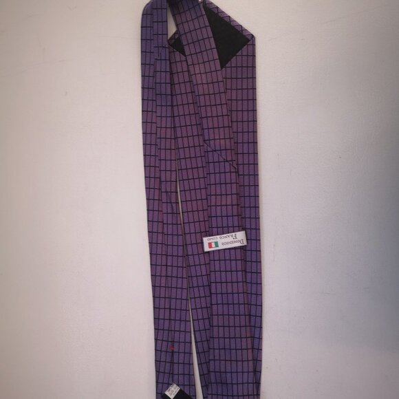 2/$30.00 - Domenico Franco Como Men's 100% Italian Silk Purple & Black Necktie - Picture 1 of 5